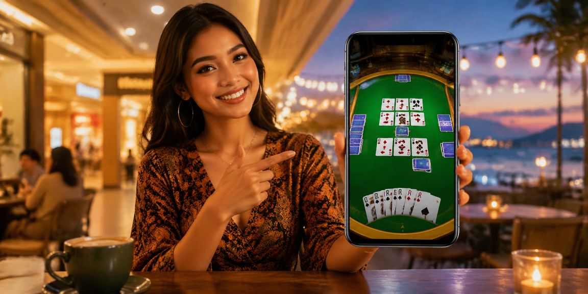 Permainan Rummy tradisional di tepi pantai Langkawi